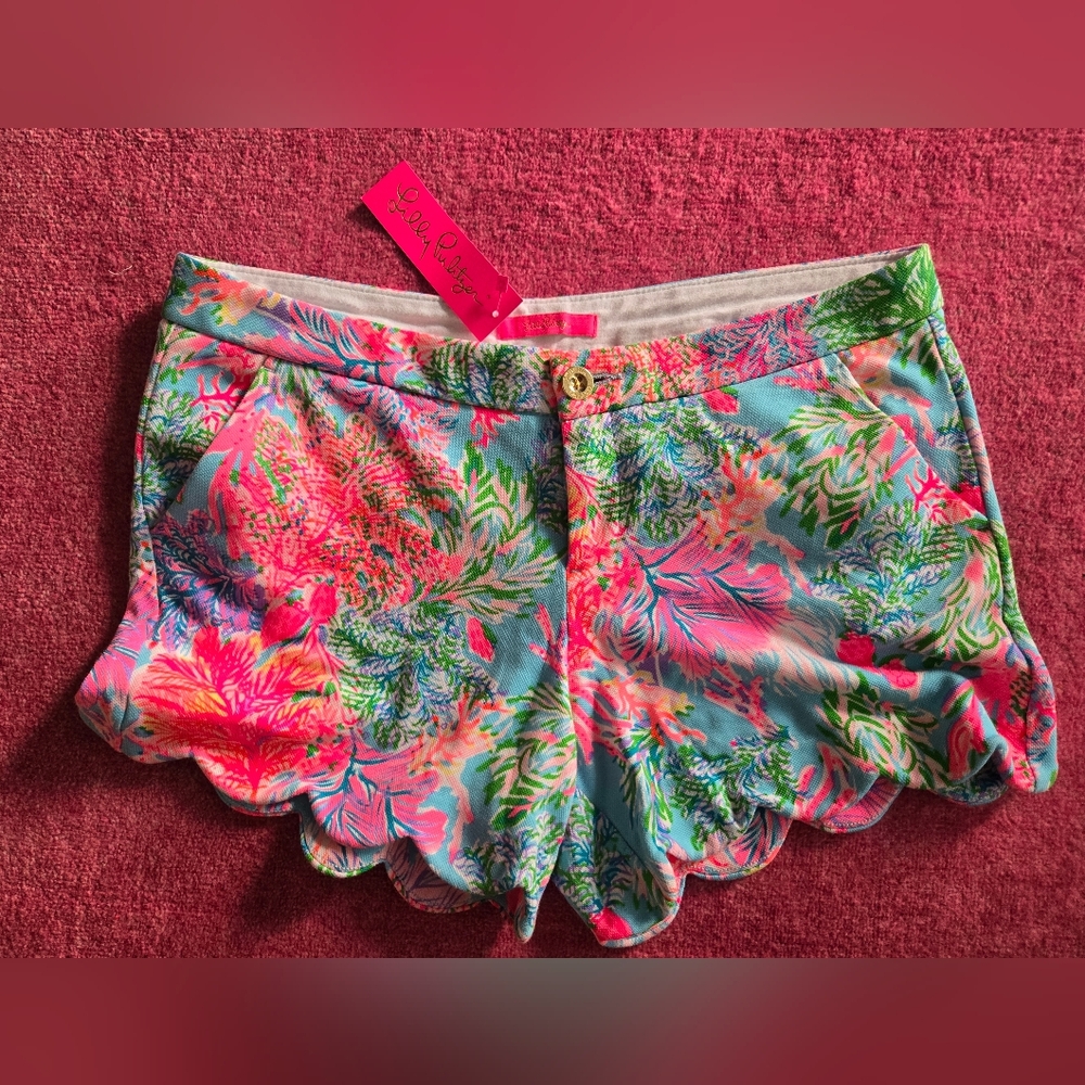 Lilly Pulitzer High Waist Floral Print Shorts